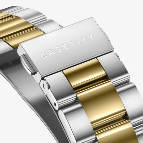 casetify - Stainless Steel 3-Link Band - Two-Tone (Yellow Gold/Silver) WATCHBAND - Picture 3 of 3